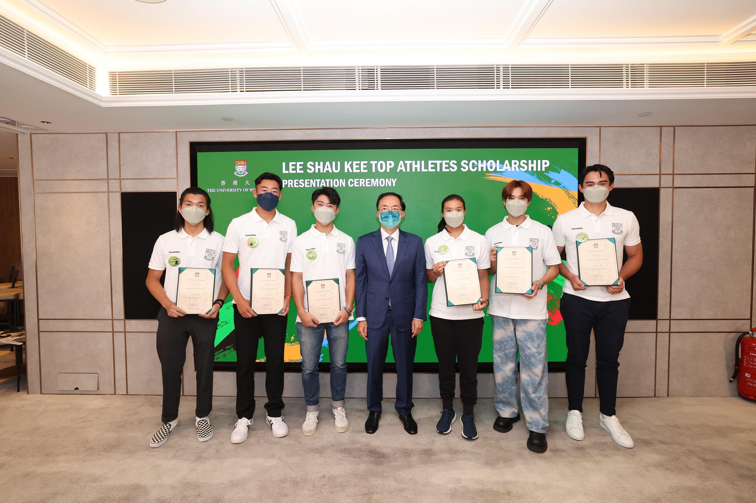 (From the left) Adrian Yung, Coleman Wong, Lawrence Ng, Vice Chairman of Henderson Land Group Dr Colin Lam, Sandy Choi, Nicholas Choi and Russell Williams Aylsworth.