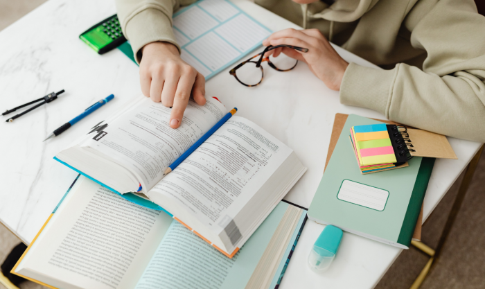 Students studying