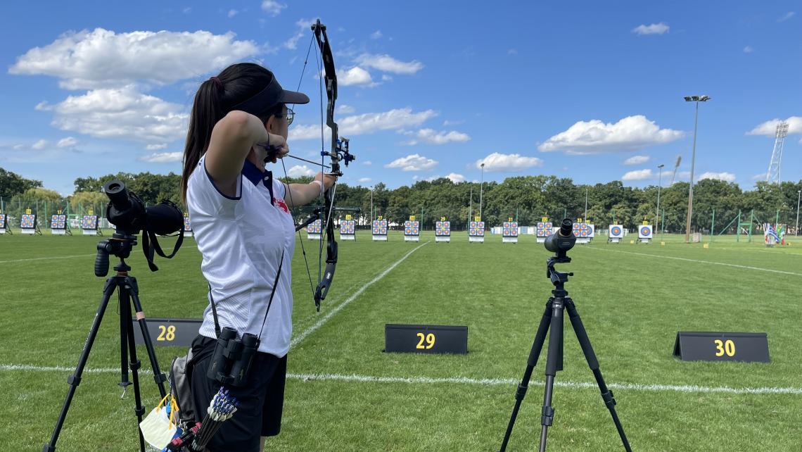 HKU Sports Scholar Yeung Tsz Chai, Natalie  broke three Hong Kong Records in the 2022 Archery World Cup held in France